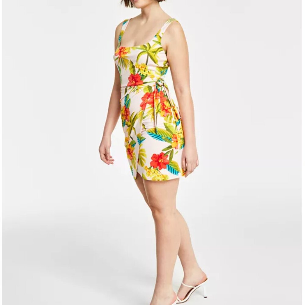 Macy’s - Bar III | Tropical-Print Side-Tie Mini Dress